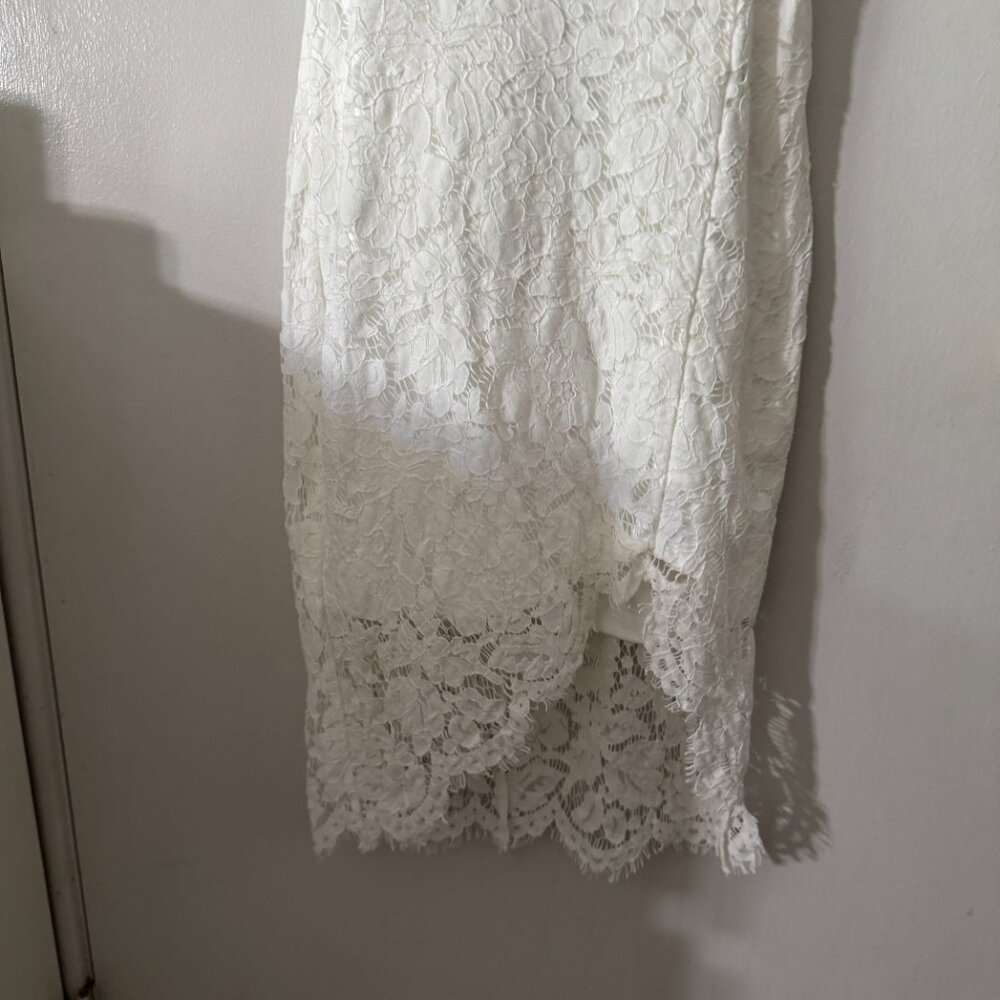 LULUS Flirting with Desire White Lace Bodycon Dress XS Bridal Bachelorette - Picture 8 of 8